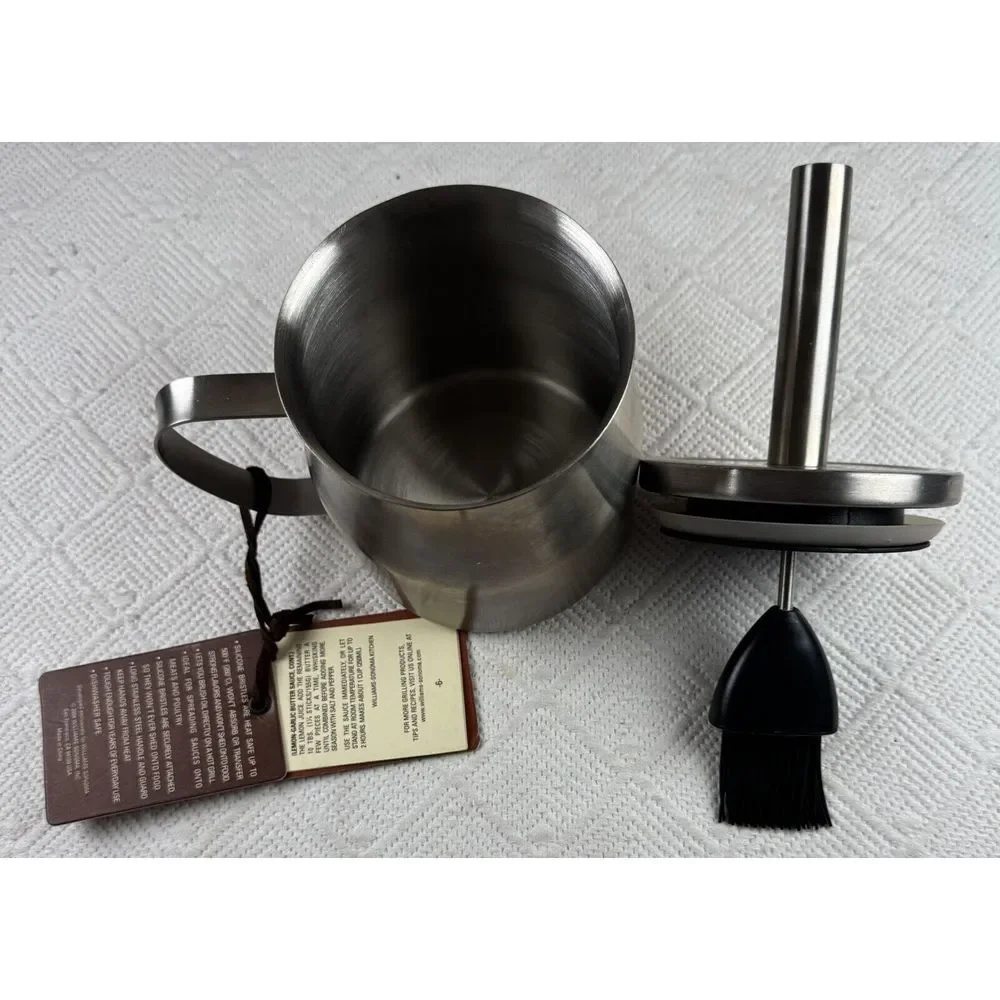 Williams-Sonoma Stainless Steel BBQ Sauce Pot Handle & Silicone Basting Brush‎